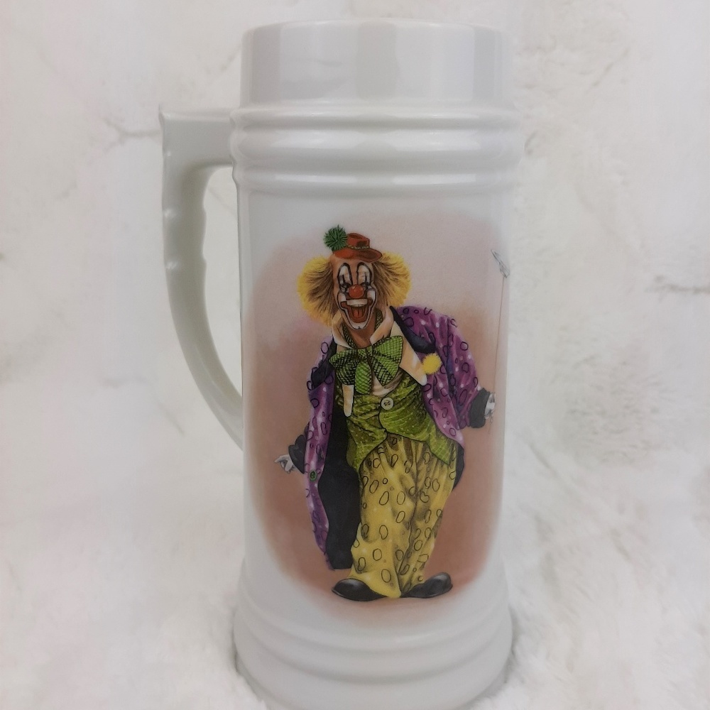 Vintage Bohemian Porcelain World Of Clowns Collection Beer Mug - Picture 3 of 5